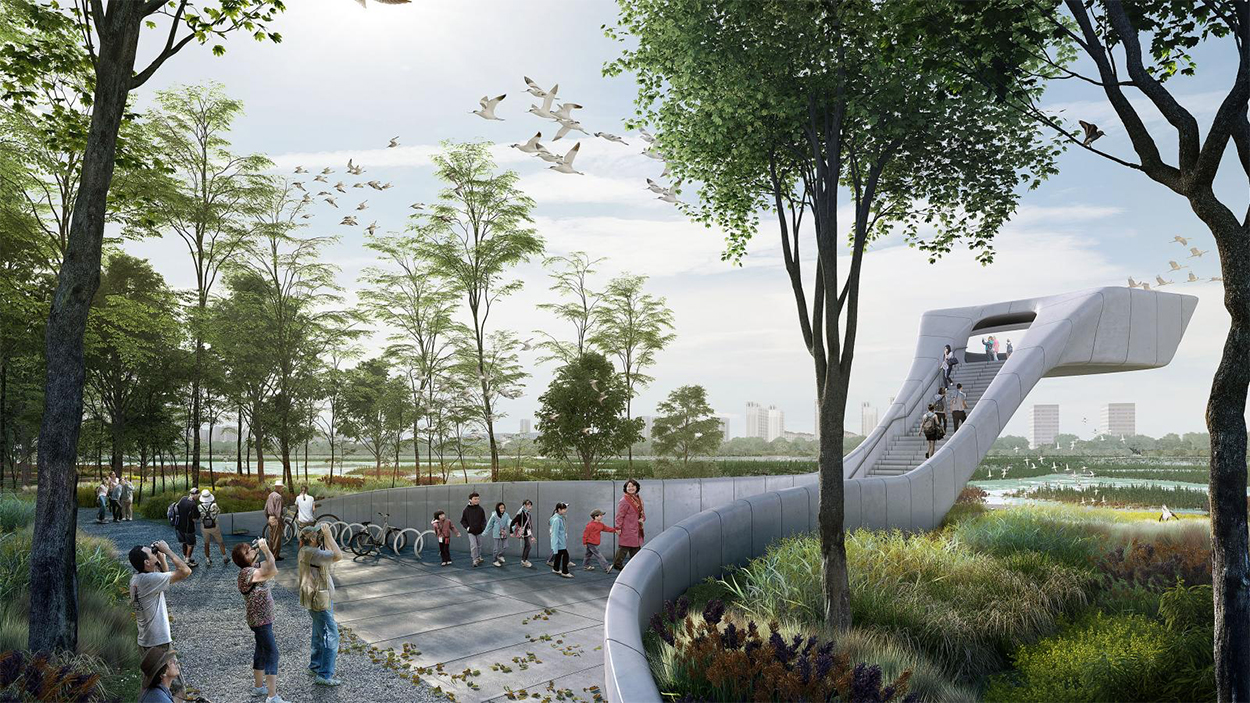 Der neue Vogelflughafen in Tianjing