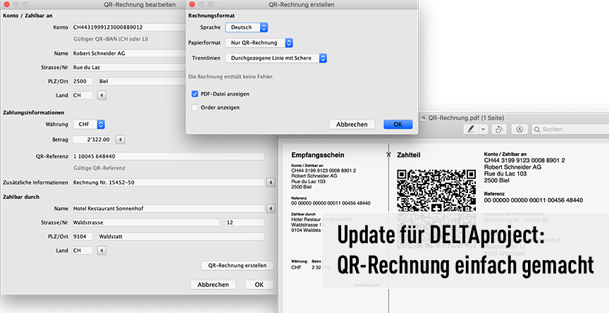 Rechnungen als PDF mit QR-Code