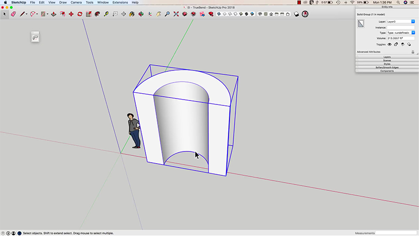 SketchUp Skill-Builder: Erweiterung TrueBend