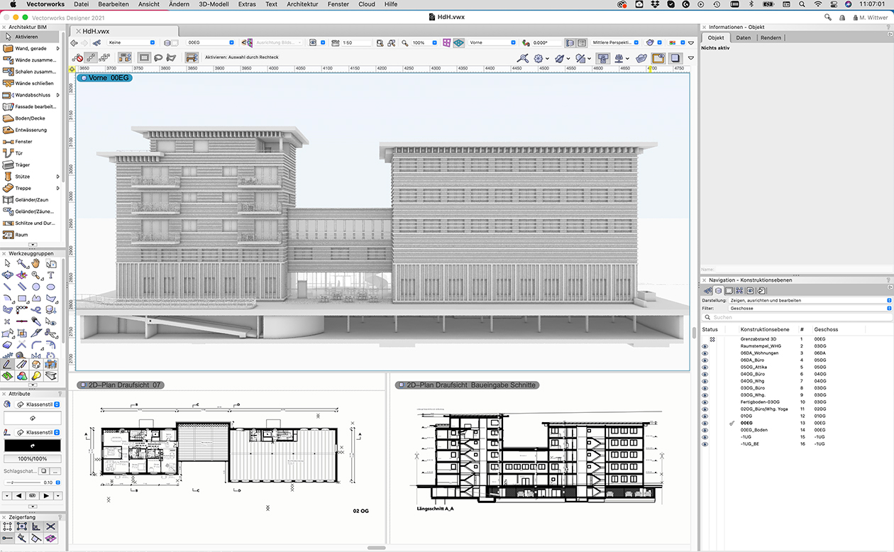 Das 3D-Modell des „Haus des Holzes“