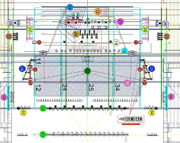 Auszug aus Beleuchtungsplan für Oberfrankenhalle Bayreuth