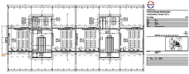 Vectorworks-Musterplan - DWG-Schnittstellentestvon CADexchange durchgeführt