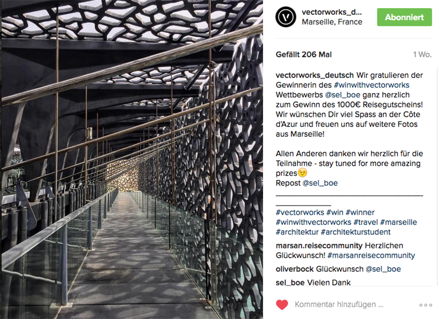 Vectorworks Instagram Wettbewerb