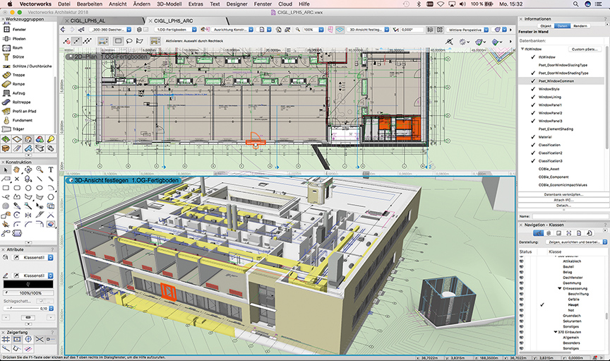 Gebäudemodell mit Vectorworks Architektur erstellt