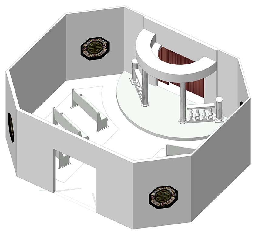 Innenansicht der Vegas-Kapelle für GLOW: 3D-Ansicht