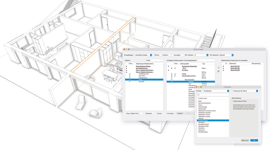 Datenmanager in Vectorworks 2022