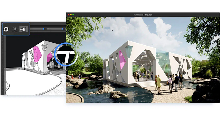 Die Twinmotion-Integration ist sehr erfolgreich und beliebt bei Vectorworks-Anwender:innen. Dies ist auch darauf zurückzuführen, dass Twinmotion die macOS-Plattform nativ unterstützt und von den Unreal Engine Technologien von Epic Games angetrieben wird.