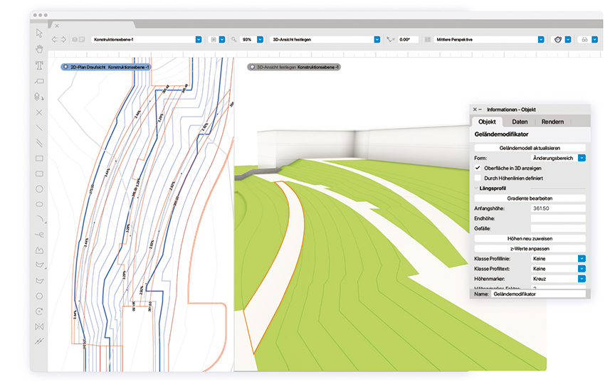 Gelände flexibel modellieren in Vectorworks Landschaft 2023