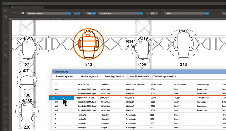 Verbesserte Kabelplanung in Vectorworks Spotlight 2023