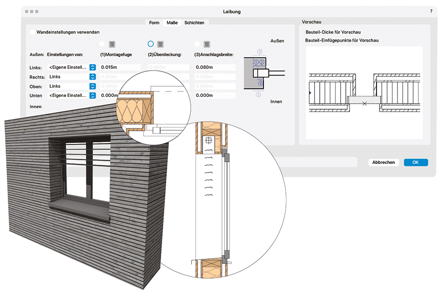 Echte Laibungen in Vectorworks 2023