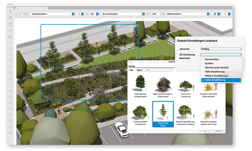 Neue Pflanzen von Laubwerk in Vectorworks 2023