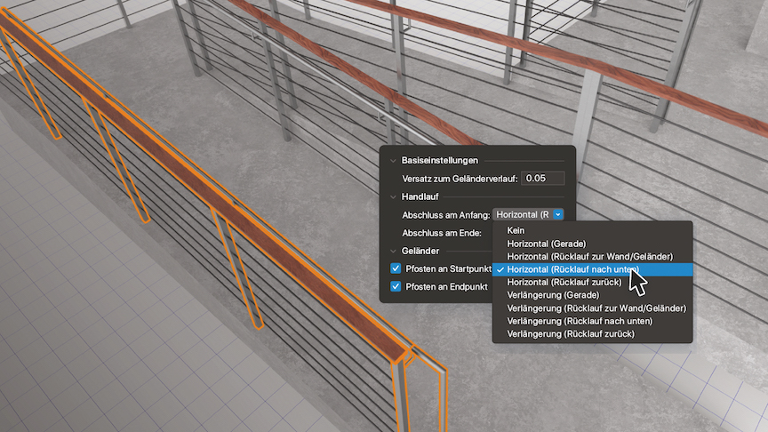 Das neue Geländerwerkzeug in Vectorworks 2024